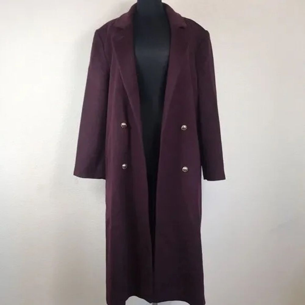 Vintage Worthington Burgundy Wool Blend Coat Size 8A Made By USA